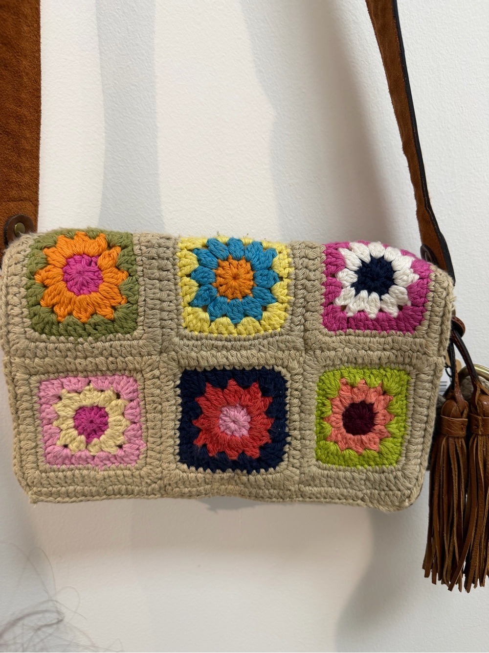 Patricia Nash Crochet Patchwork Floral Crossbody